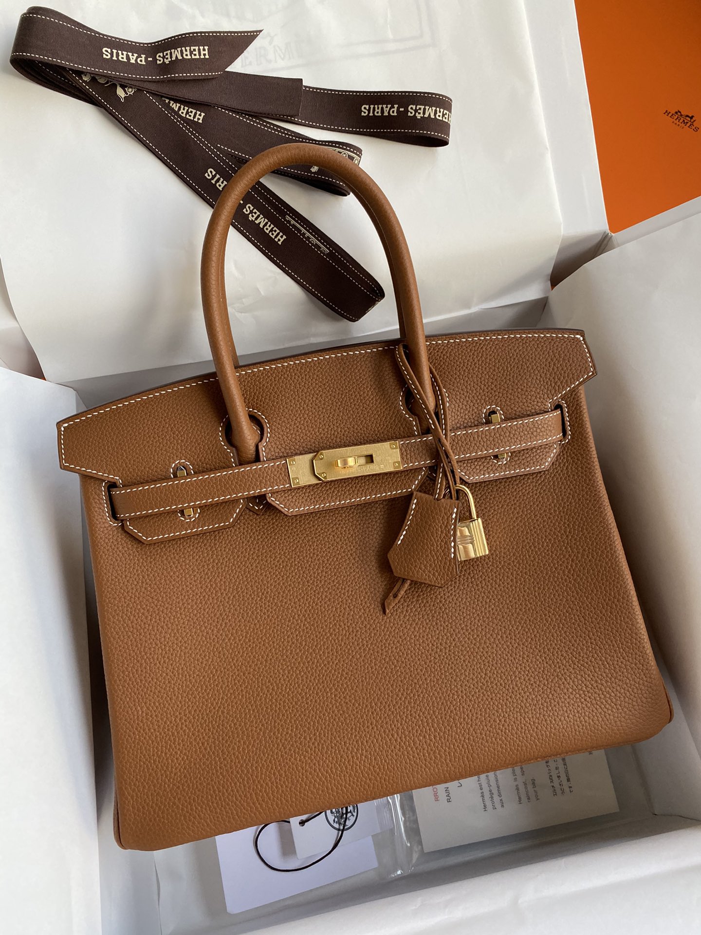 Hermes Birkin 30CM Togo Leather Handbag Brown